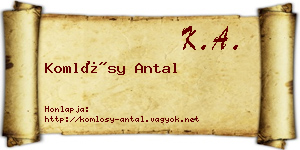 Komlósy Antal névjegykártya