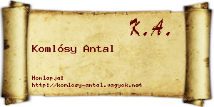Komlósy Antal névjegykártya
